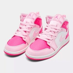 School Nike Air Jordan 1 2 Toned Pink New In Box Authentic 1c-12c Girl Kids Shoe